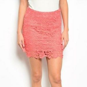 Floral crochet mini skirt